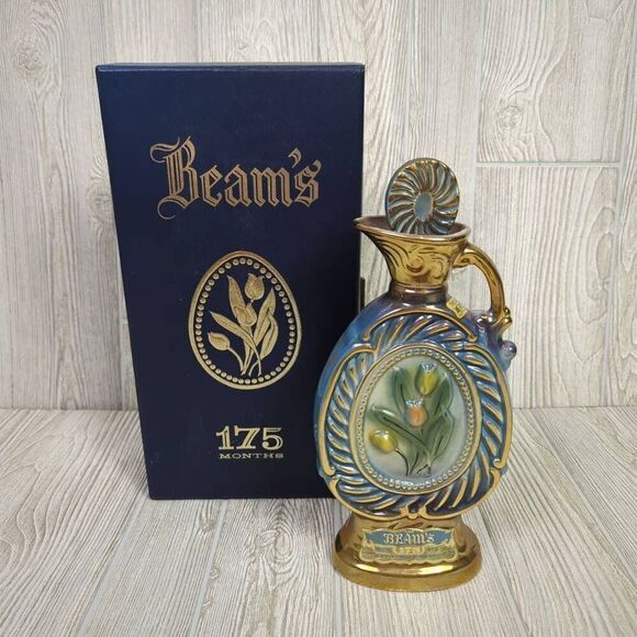 Jim Beam 1973 Tulip Kentucky Bourbon Whiskey 175 Month Decanter with Box Empty - Picture 1 of 11
